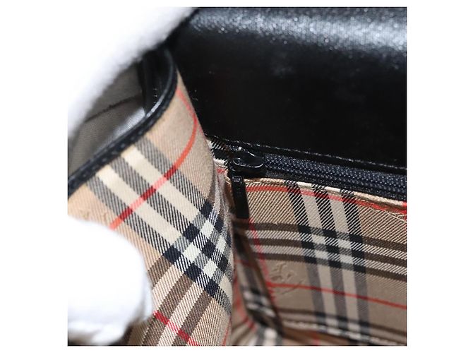 Autre Marque Borsa a mano in pelle Burberrys 2 vie nera Auth ep8214 Nero - vista 20