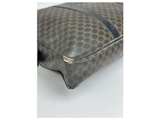 Céline Valigetta in pelle monogramma vintage Celine Paris marrone Nero - vista 11