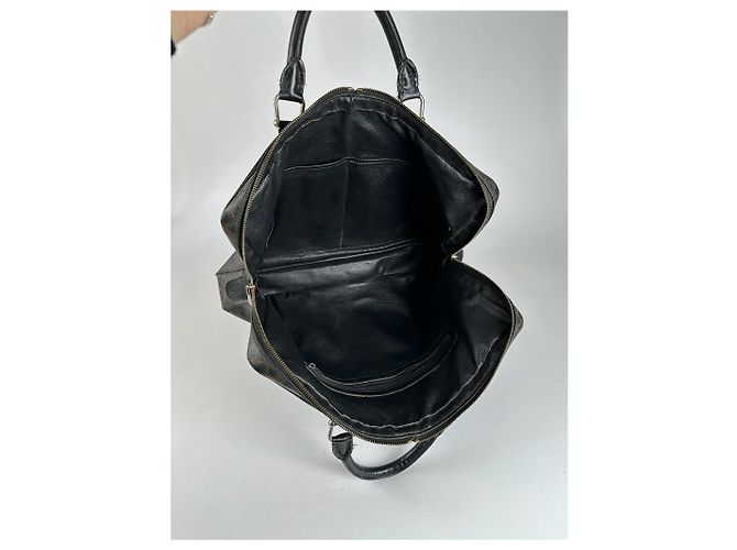 Céline Valigetta in pelle monogramma vintage Celine Paris marrone Nero - vista 3