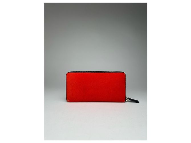 Emilio Pucci Vintage Miu Miu Leather Wallet red Orange - view 3