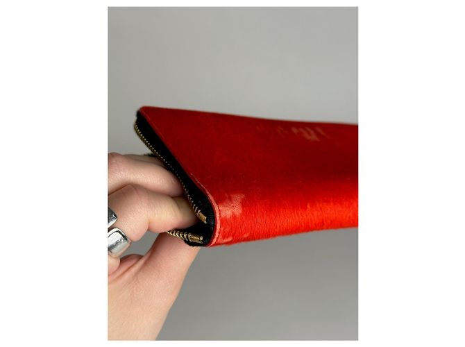 Emilio Pucci Vintage Miu Miu Leather Wallet red Orange - view 8