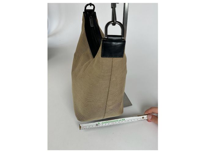 Vintage Gucci Top Handler Handtasche Grau Beige - Ansicht 11