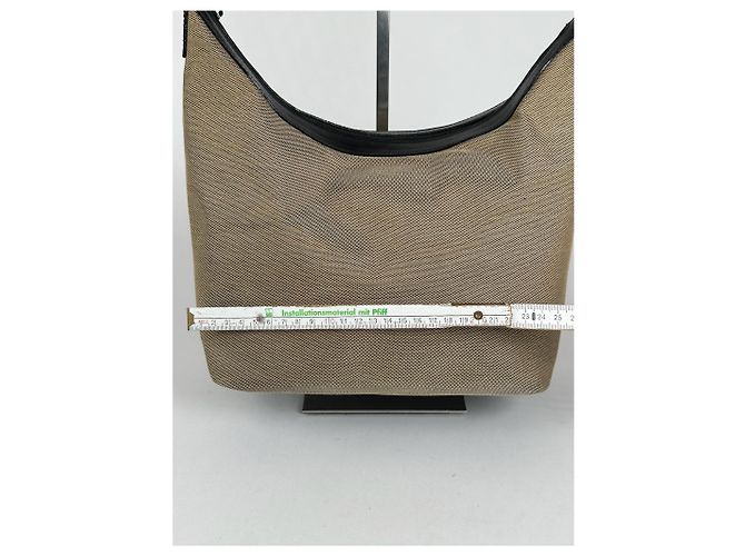 Vintage Gucci Top Handler Handtasche Grau Beige - Ansicht 14