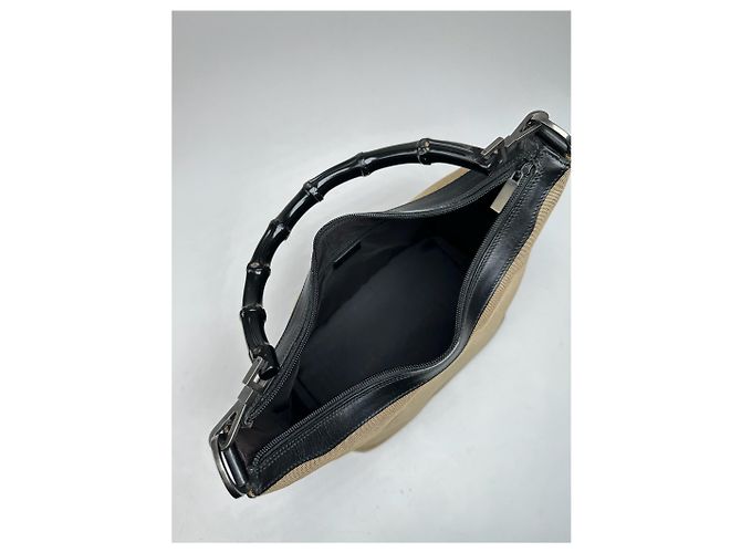 Vintage Gucci Top Handler Handtasche Grau Beige - Ansicht 5
