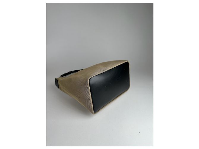 Vintage Gucci Top Handler Handtasche Grau Beige - Ansicht 7