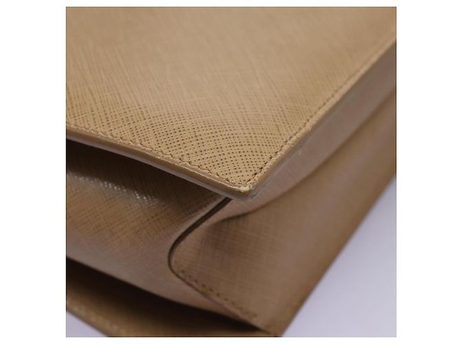 Borsa a mano in pelle Gancini di Salvatore Ferragamo 2way Beige Argento Auth BD1190 - vista 12