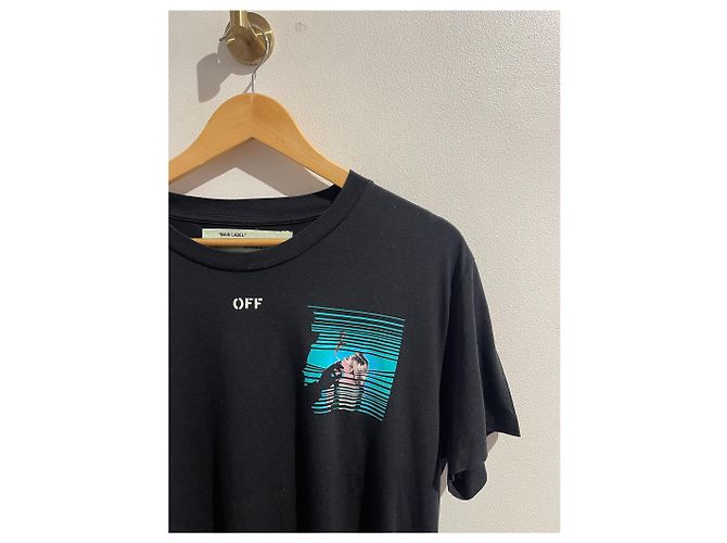 Off White Top OFF-WHITE T.International S Cotone Nero - vista 2