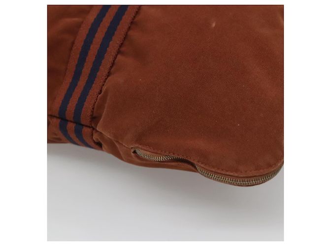 Hermès HERMES Fourre Tout Porte Documents Sac Business Toile Marron Marine Auth nb456 Bleu Marine - vue 10