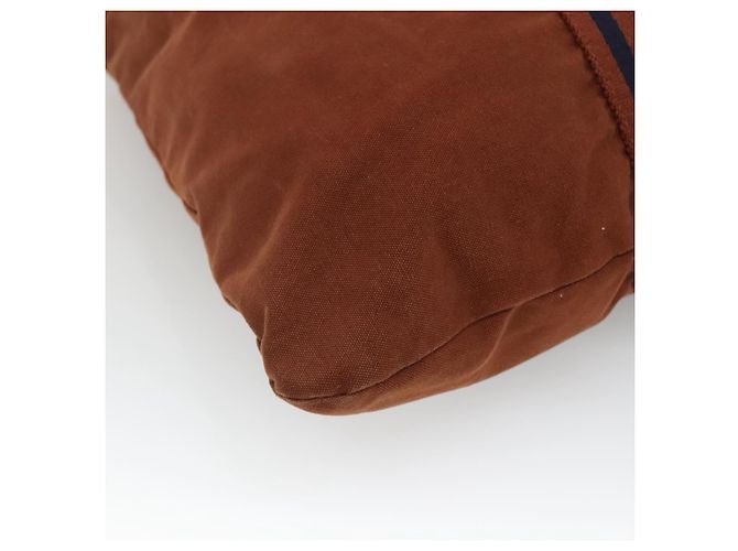Hermès HERMES Fourre Tout Porte Documents Sac Business Toile Marron Marine Auth nb456 Bleu Marine - vue 11
