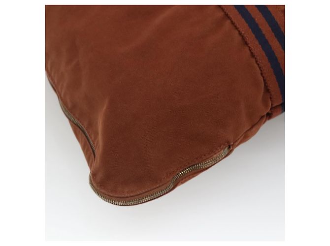Hermès HERMES Fourre Tout Porte Documents Sac Business Toile Marron Marine Auth nb456 Bleu Marine - vue 13