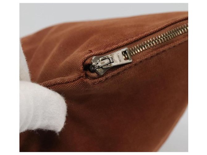 Hermès HERMES Fourre Tout Porte Documents Sac Business Toile Marron Marine Auth nb456 Bleu Marine - vue 14
