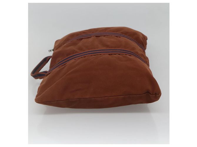 Hermès HERMES Fourre Tout Porte Documents Sac Business Toile Marron Marine Auth nb456 Bleu Marine - vue 4