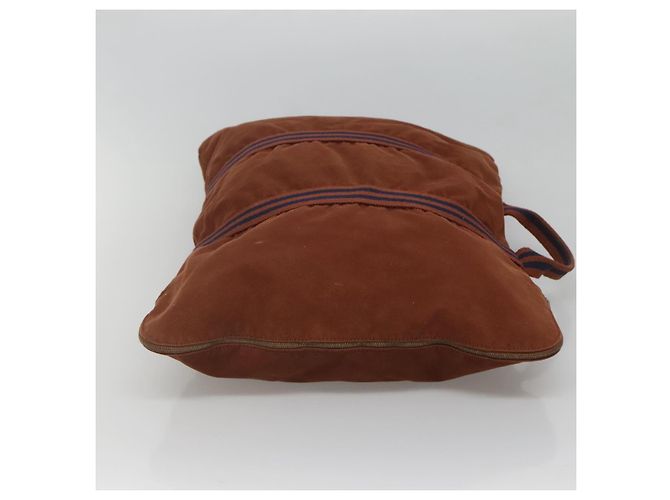 Hermès HERMES Fourre Tout Porte Documents Sac Business Toile Marron Marine Auth nb456 Bleu Marine - vue 5