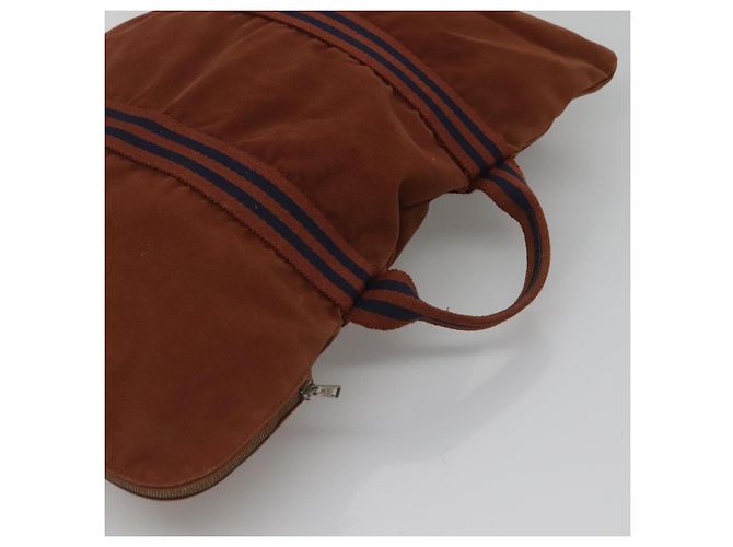 Hermès HERMES Fourre Tout Porte Documents Sac Business Toile Marron Marine Auth nb456 Bleu Marine - vue 6