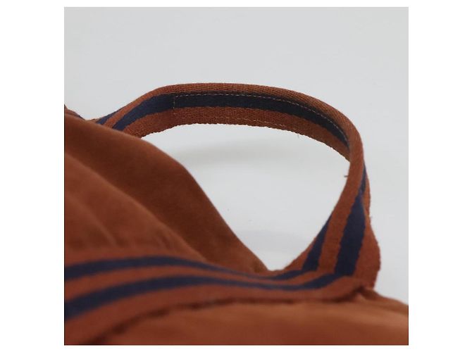 Hermès HERMES Fourre Tout Porte Documents Sac Business Toile Marron Marine Auth nb456 Bleu Marine - vue 8