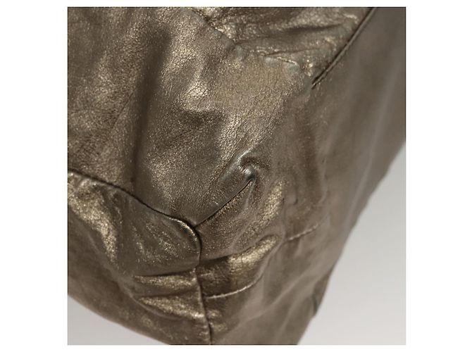 Borsa a Spalla GUCCI in Pelle Argento Oro 197061 Auth nb455 D'oro - vue 10