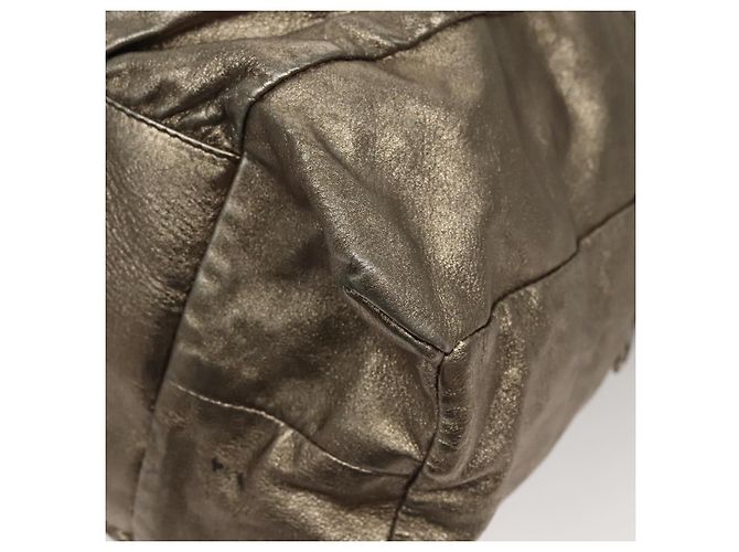 Borsa a Spalla GUCCI in Pelle Argento Oro 197061 Auth nb455 D'oro - vue 13