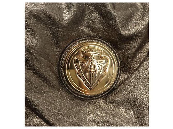 Borsa a Spalla GUCCI in Pelle Argento Oro 197061 Auth nb455 D'oro - vue 14
