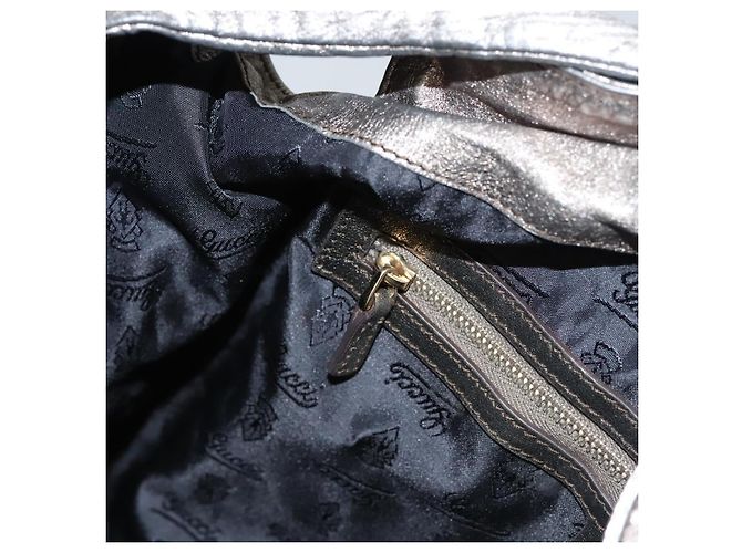 Borsa a Spalla GUCCI in Pelle Argento Oro 197061 Auth nb455 D'oro - vue 19