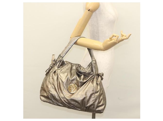 Borsa a Spalla GUCCI in Pelle Argento Oro 197061 Auth nb455 D'oro - vue 22