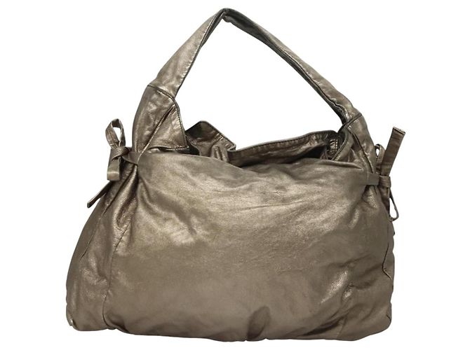 Borsa a Spalla GUCCI in Pelle Argento Oro 197061 Auth nb455 D'oro - vue 3