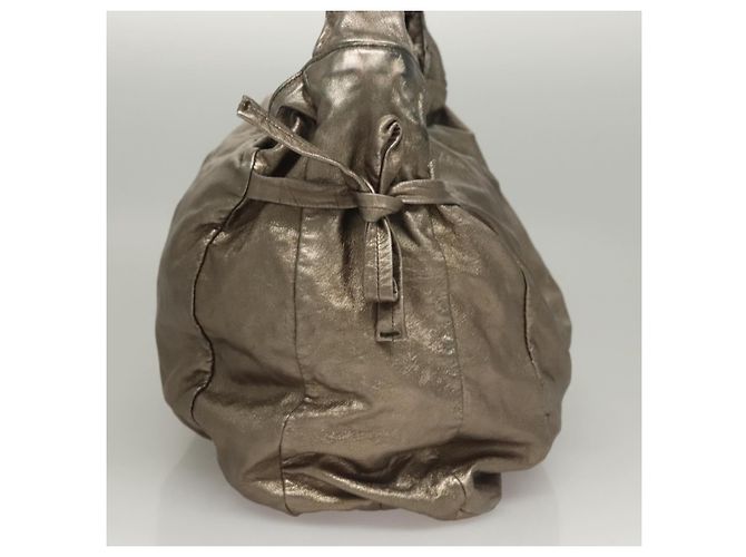 Borsa a Spalla GUCCI in Pelle Argento Oro 197061 Auth nb455 D'oro - vue 5