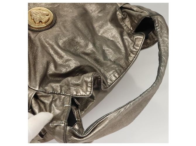 Borsa a Spalla GUCCI in Pelle Argento Oro 197061 Auth nb455 D'oro - vue 6