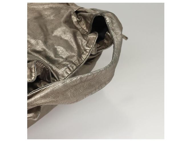 Borsa a Spalla GUCCI in Pelle Argento Oro 197061 Auth nb455 D'oro - vue 7