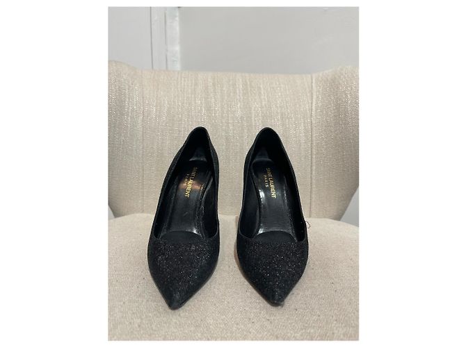 SAINT LAURENT Tacchi T.EU 38 Tessuto Nero - vista 3