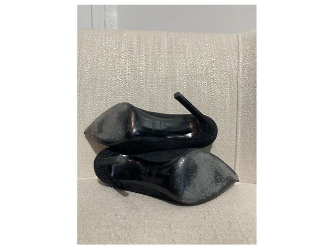 SAINT LAURENT Tacchi T.EU 38 Tessuto Nero - vista 7