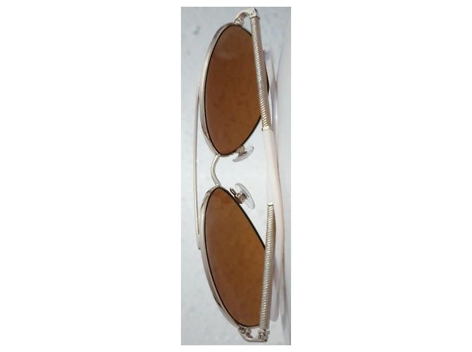 Chanel Unisex Aviator-Brille Braun Golden - Ansicht 4