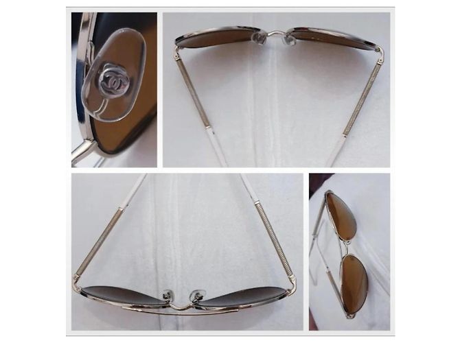 Chanel Unisex Aviator-Brille Braun Golden - Ansicht 5