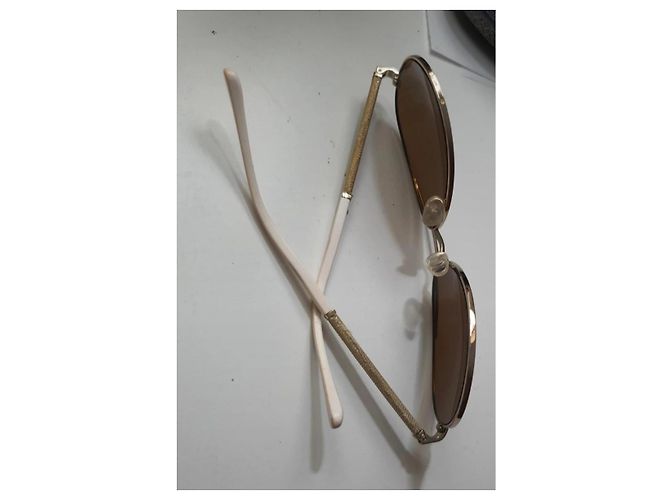 Chanel Unisex Aviator-Brille Braun Golden - Ansicht 9