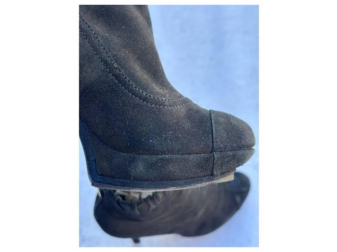 Stivaletti Chanel in pelle nera Nero - vista 10