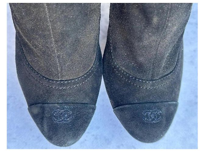 Stivaletti Chanel in pelle nera Nero - vista 12