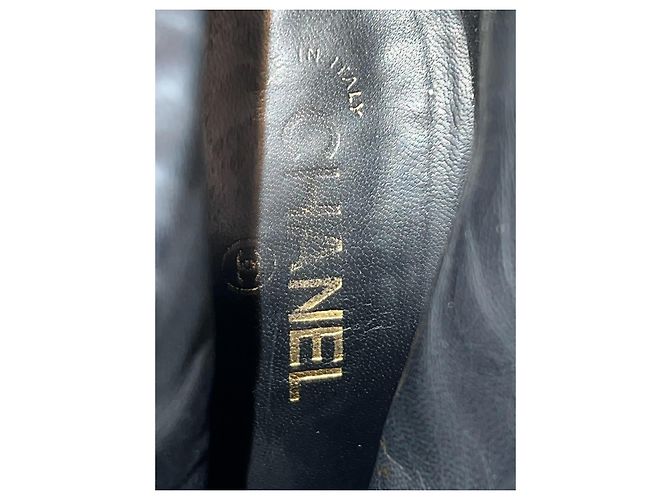 Stivaletti Chanel in pelle nera Nero - vista 16