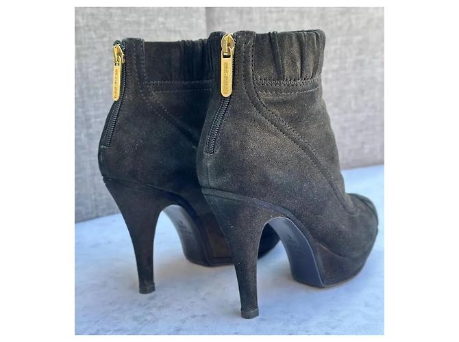 Stivaletti Chanel in pelle nera Nero - vista 3