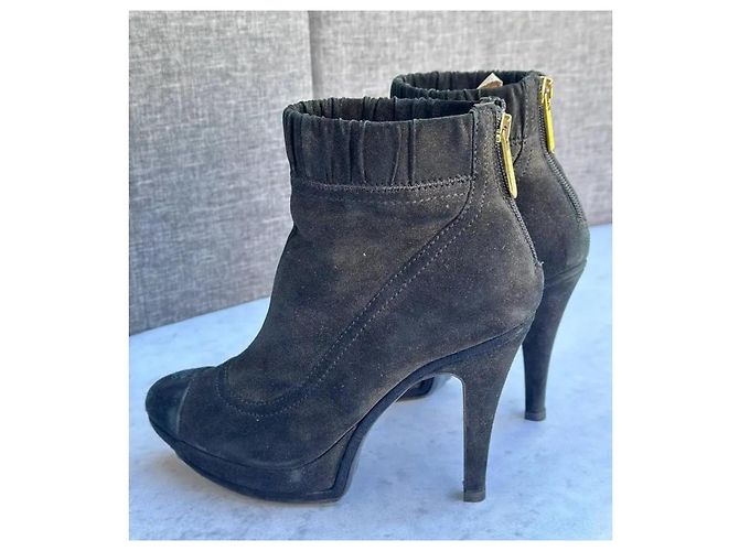 Stivaletti Chanel in pelle nera Nero - vista 4