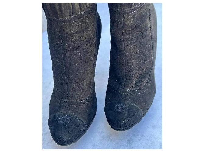 Stivaletti Chanel in pelle nera Nero - vista 5