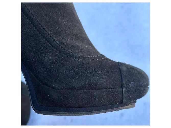 Stivaletti Chanel in pelle nera Nero - vista 9