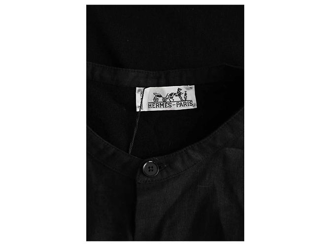 Hermès Pull en lin noir - vue 5