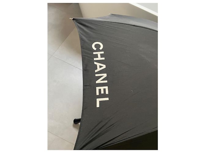 Ombrello Chanel Maxi Nero e Bianco - vista 4