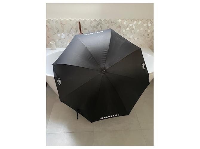 Ombrello Chanel Maxi Nero e Bianco - vista 9