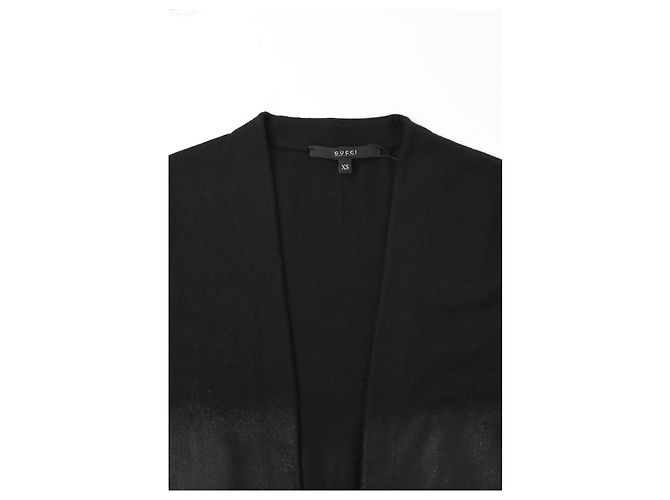 Gucci-Cardigan aus schwarzem beschichtetem Kaschmir - Ansicht 10