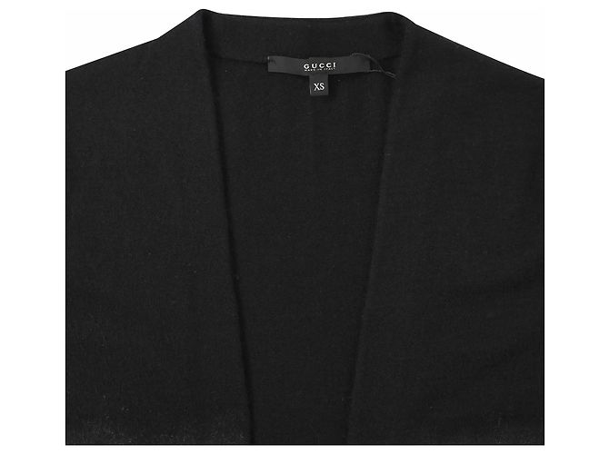 Gucci-Cardigan aus schwarzem beschichtetem Kaschmir - Ansicht 5
