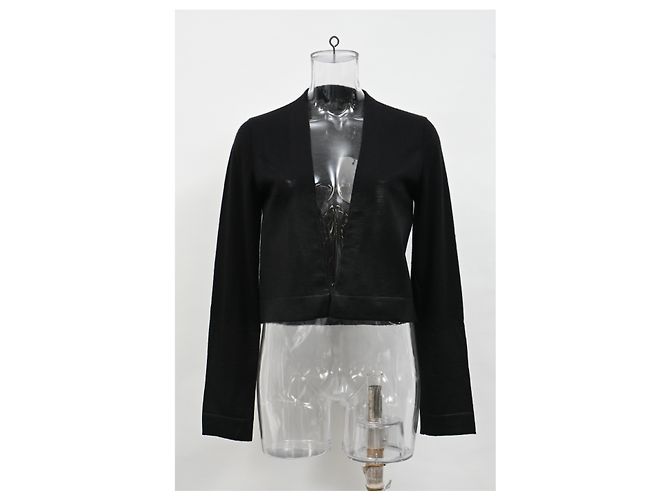 Gucci-Cardigan aus schwarzem beschichtetem Kaschmir - Ansicht 6