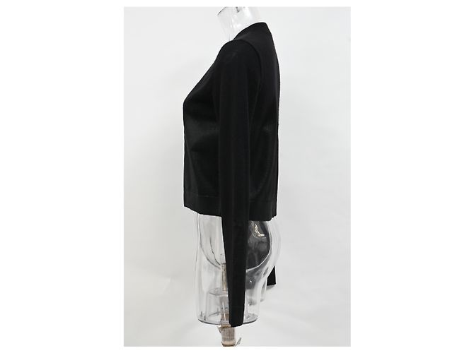 Gucci-Cardigan aus schwarzem beschichtetem Kaschmir - Ansicht 7