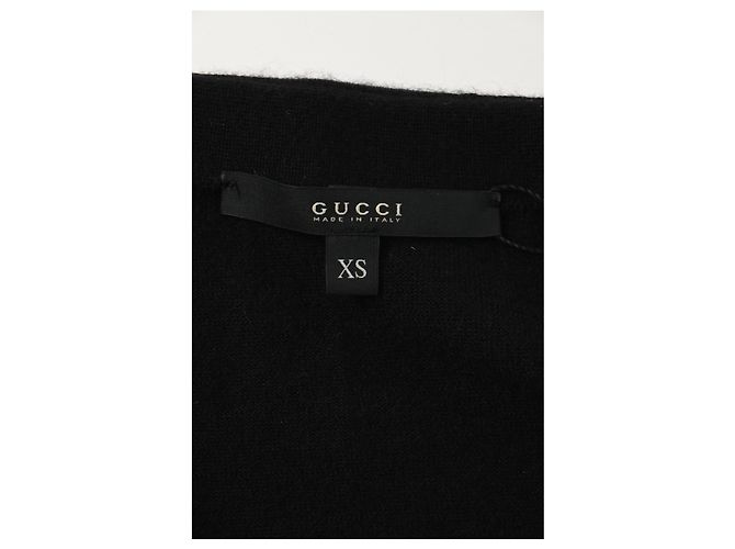 Gucci-Cardigan aus schwarzem beschichtetem Kaschmir - Ansicht 9