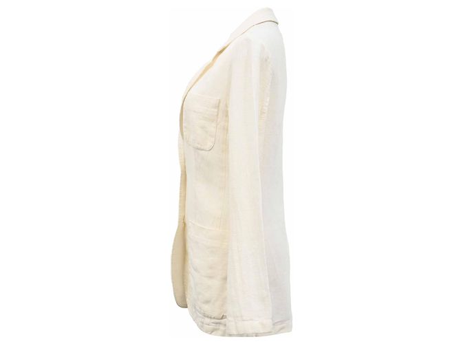 Blazer a un bottone Michael Kors in lino bianco Crudo - vista 2