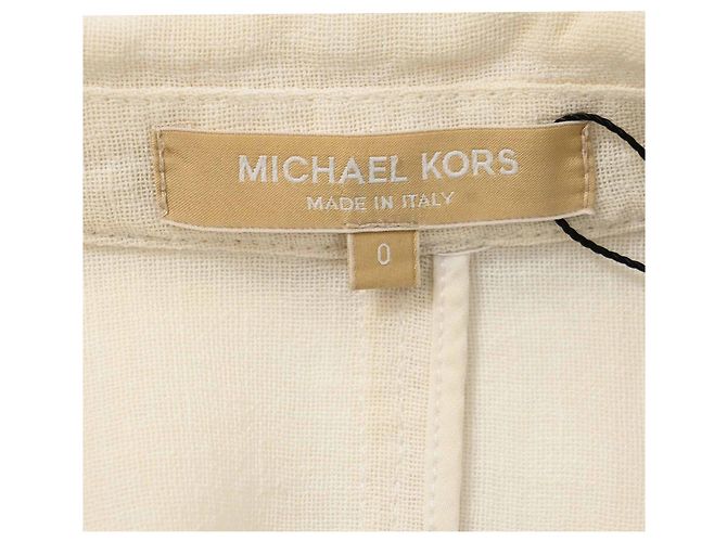Blazer a un bottone Michael Kors in lino bianco Crudo - vista 4